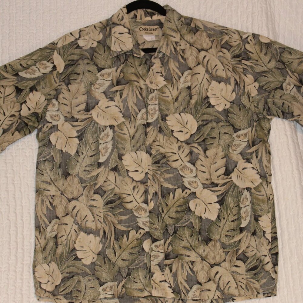 Cooke Street Honolulu Button down Hawaiian Shirt 100% Cotton Size Xtra Large